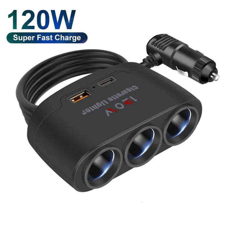 3 in 1 car lighter spliter