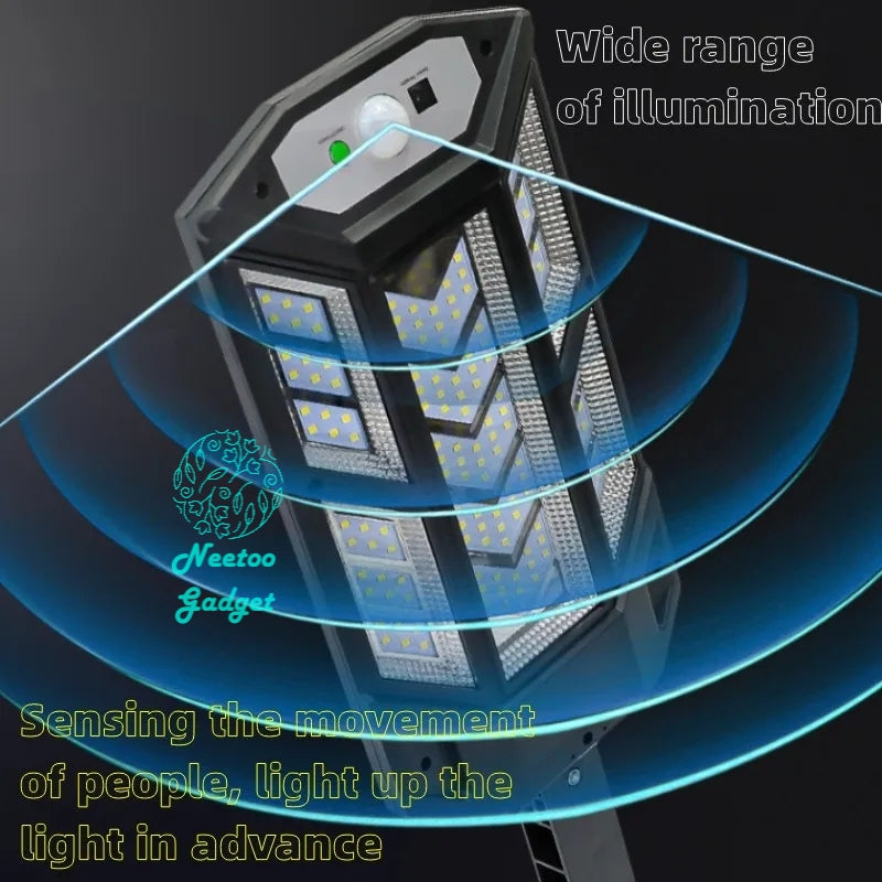Remote Control Upgraded COB Solar Light Outdoors PIR Motion Sensor IP65 Outdoor Solar Wall Street Light Waterproof Lamp