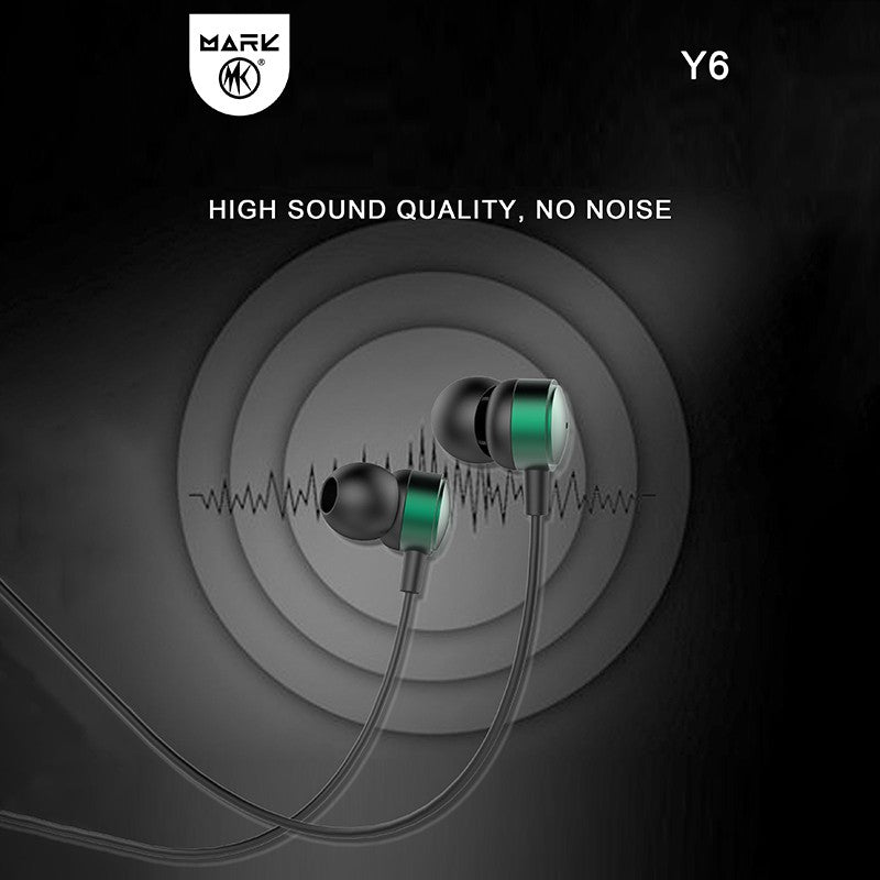 Mark Y6 In-Ear Headset Shocked Bass Mobile Earphone Earbuds With Microphone Sports