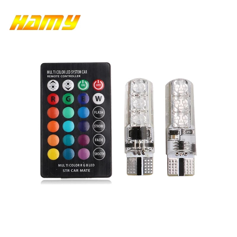 2x Car T10 W5W LED Bulb Signal Light Remote Control