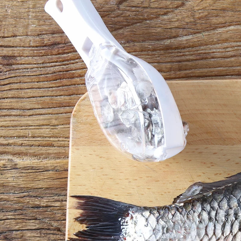 Fish skin brush scraping