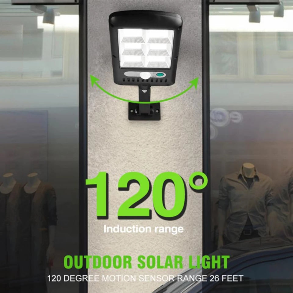 Remote Control Upgraded COB Solar Light Outdoors PIR Motion Sensor IP65 Outdoor Solar Wall Street Light Waterproof Lamp