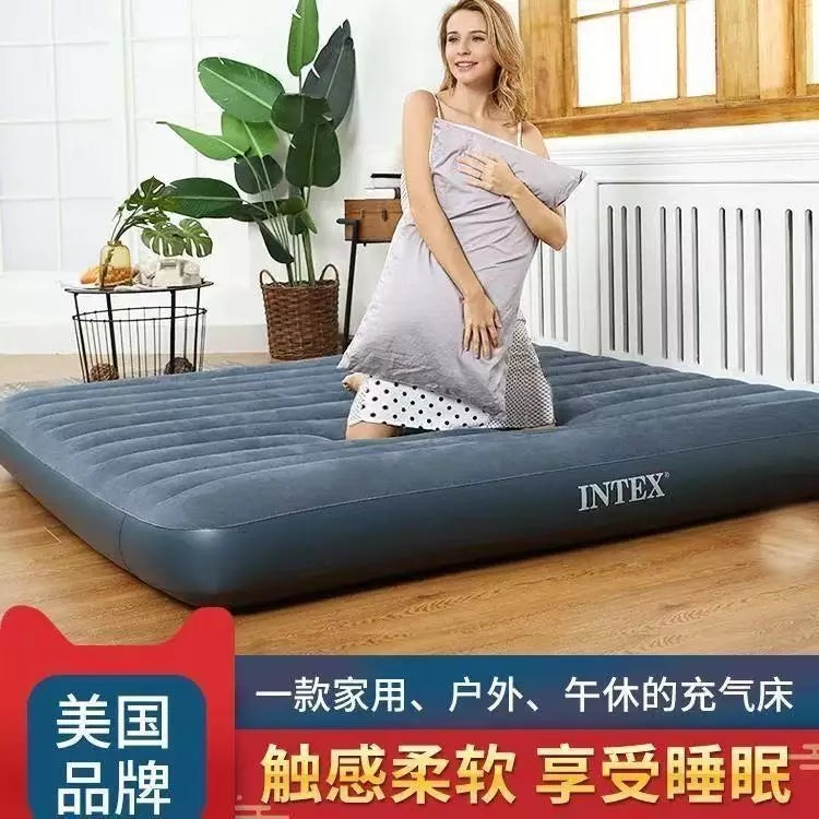 INTX Outdoor Line Pull Air Bed Flocked Airbed