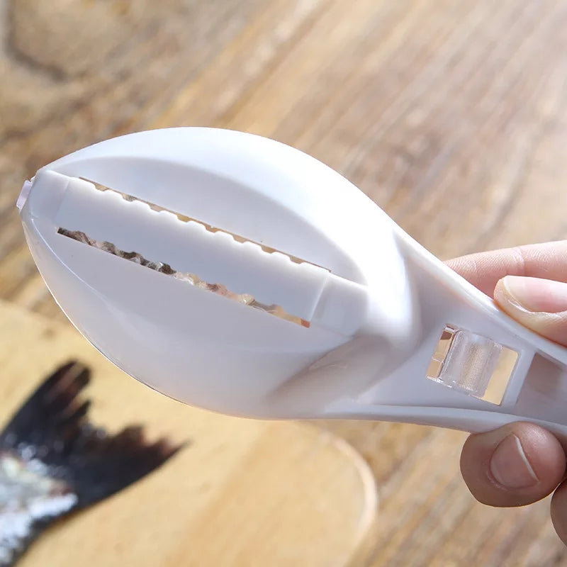 Fish skin brush scraping