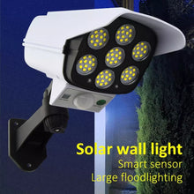 Load image into Gallery viewer, 77 LED Solar Light Outdoors Security Simulation Fake Dummy Camera
