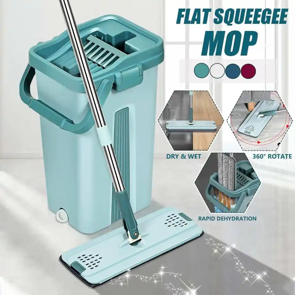 Mob 360 Rotating Flat Mop with Bucket Microfiber Flat