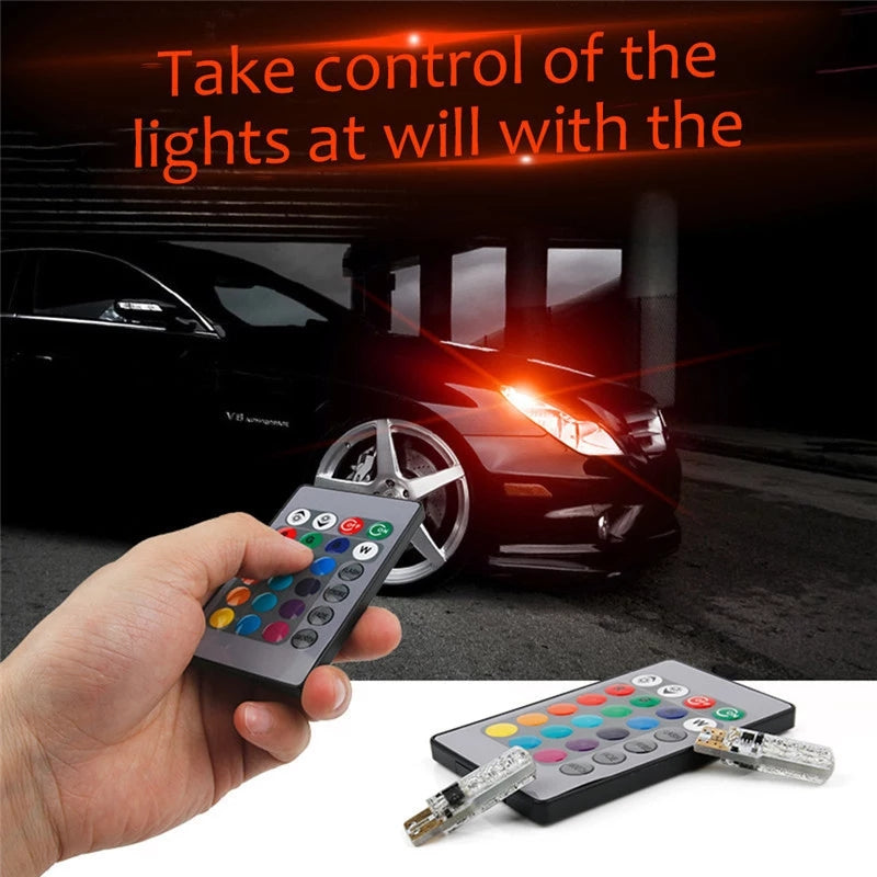 2x Car T10 W5W LED Bulb Signal Light Remote Control