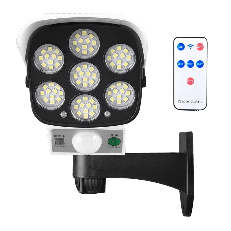 77 LED Solar Light Outdoors Security Simulation Fake Dummy Camera