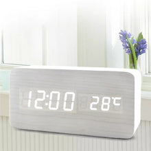 Load image into Gallery viewer, LED Wooden Alarm Clock
