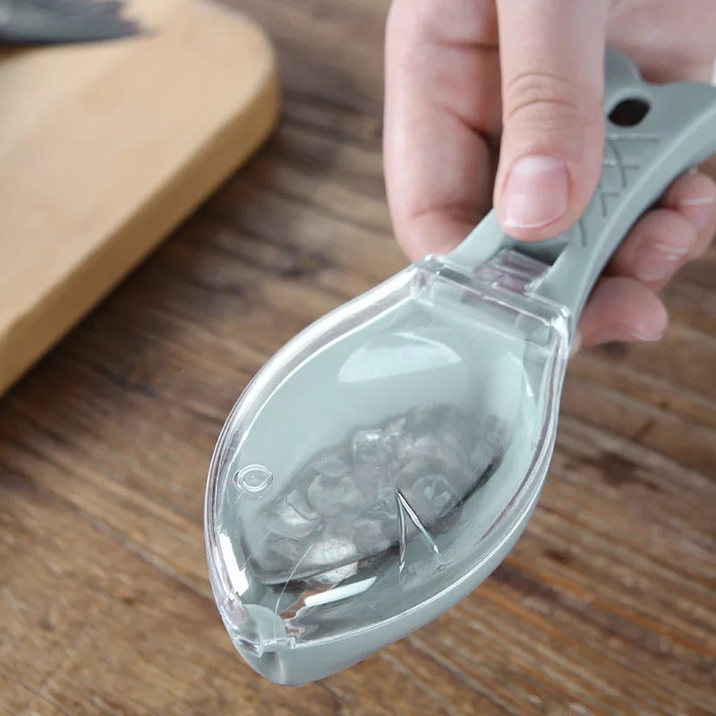 Fish skin brush scraping