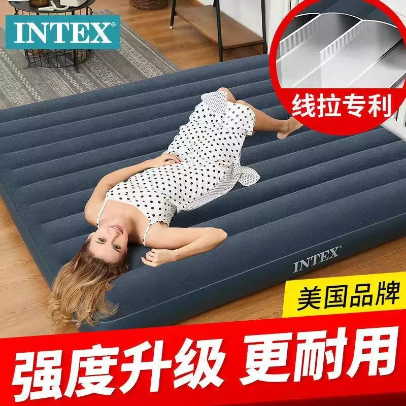 INTX Outdoor Line Pull Air Bed Flocked Airbed
