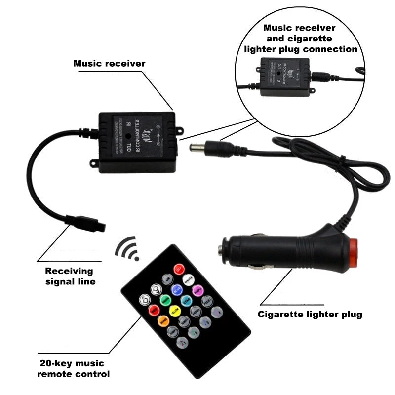 Lamp led car remote