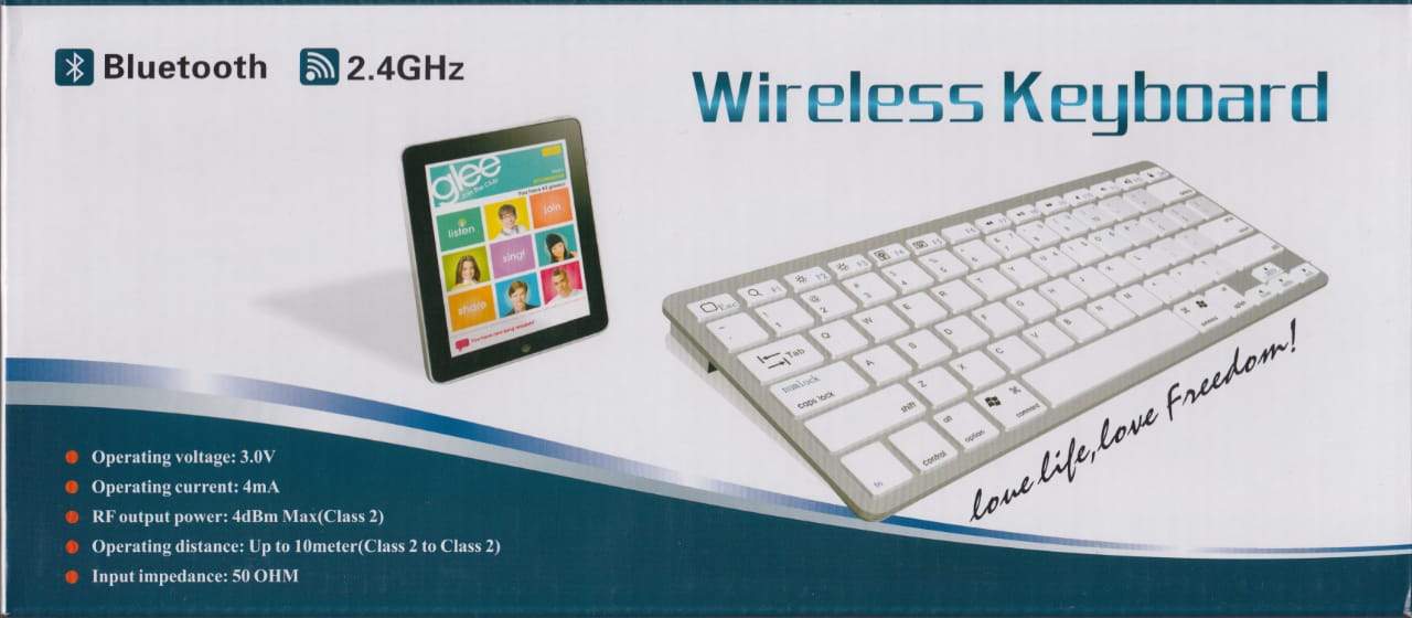 Mini Wireless Bluetooth Keyboard for Smartphones / Tablets - [Model BK 3001 Silver]