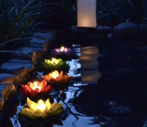 Warm White PVC Floating Lotus LED Light, For Decoration